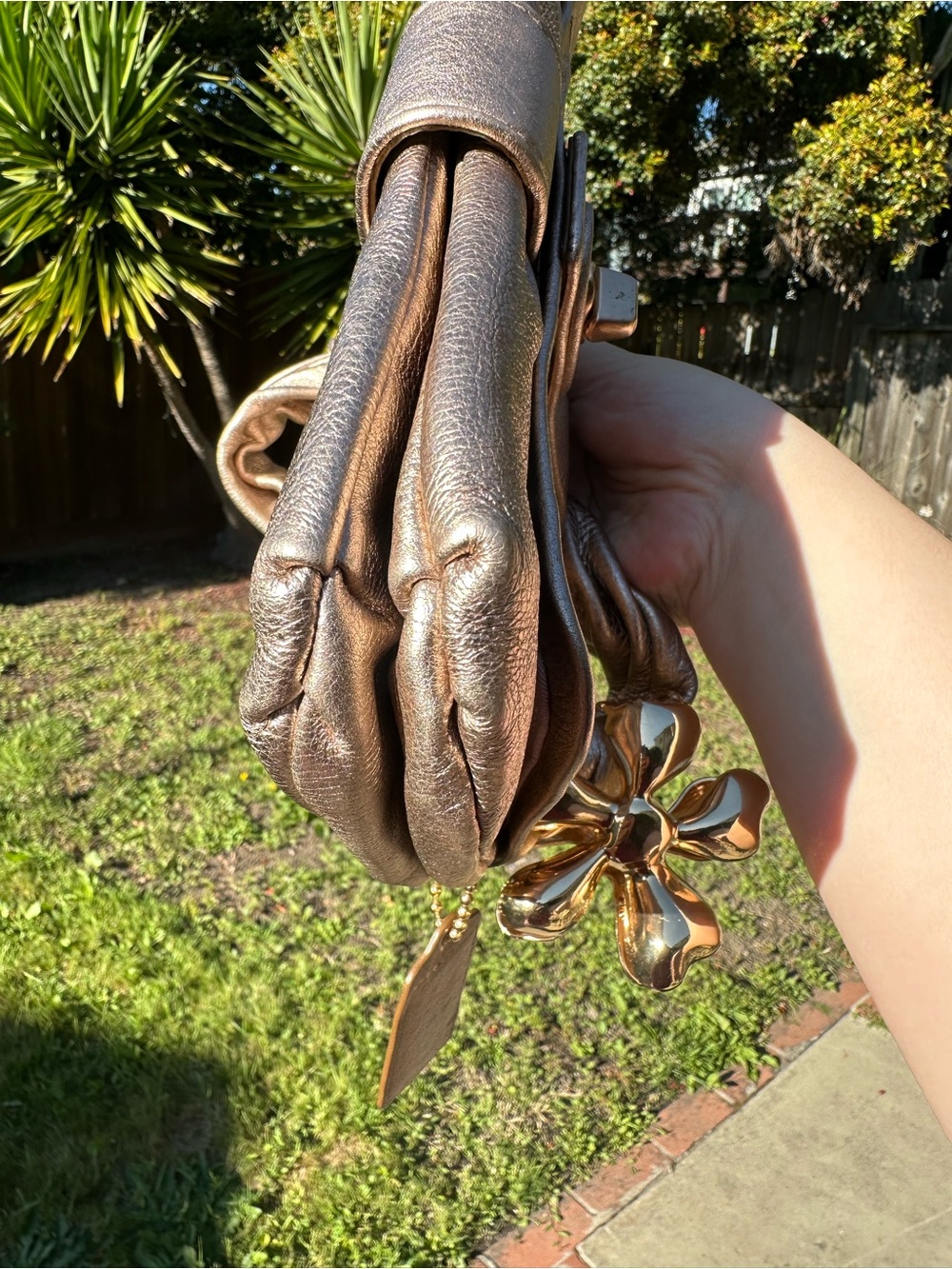 Coach Gold Metallic Madeline Shoulder Bag - Picture 5 of 7
